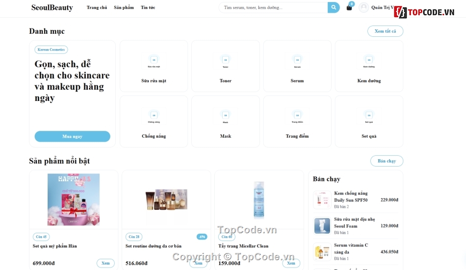 mỹ phẩm,bán mỹ phẩm,Website bán mỹ phẩm laravel